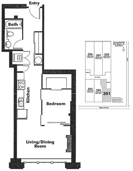 301 345 WATER STREET, Vancouver, BC Floor Plan