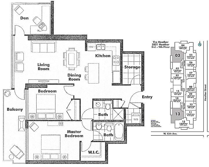 603 2851 HEATHER STREET, Vancouver, BC Floor Plan