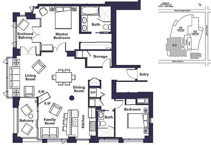 1203 1925 Alberni Street, Vancouver, BC Floor Plan