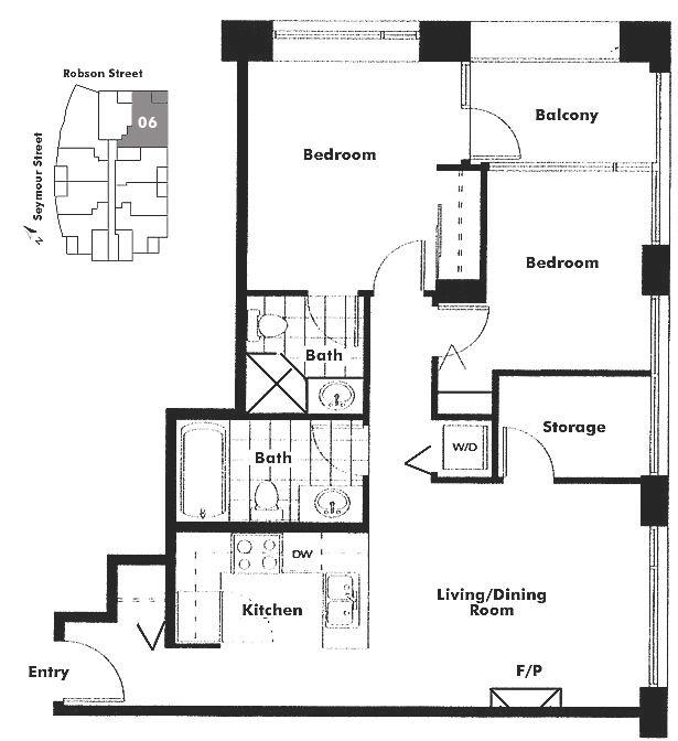 906 822 SEYMOUR STREET, Vancouver, BC Floor Plan